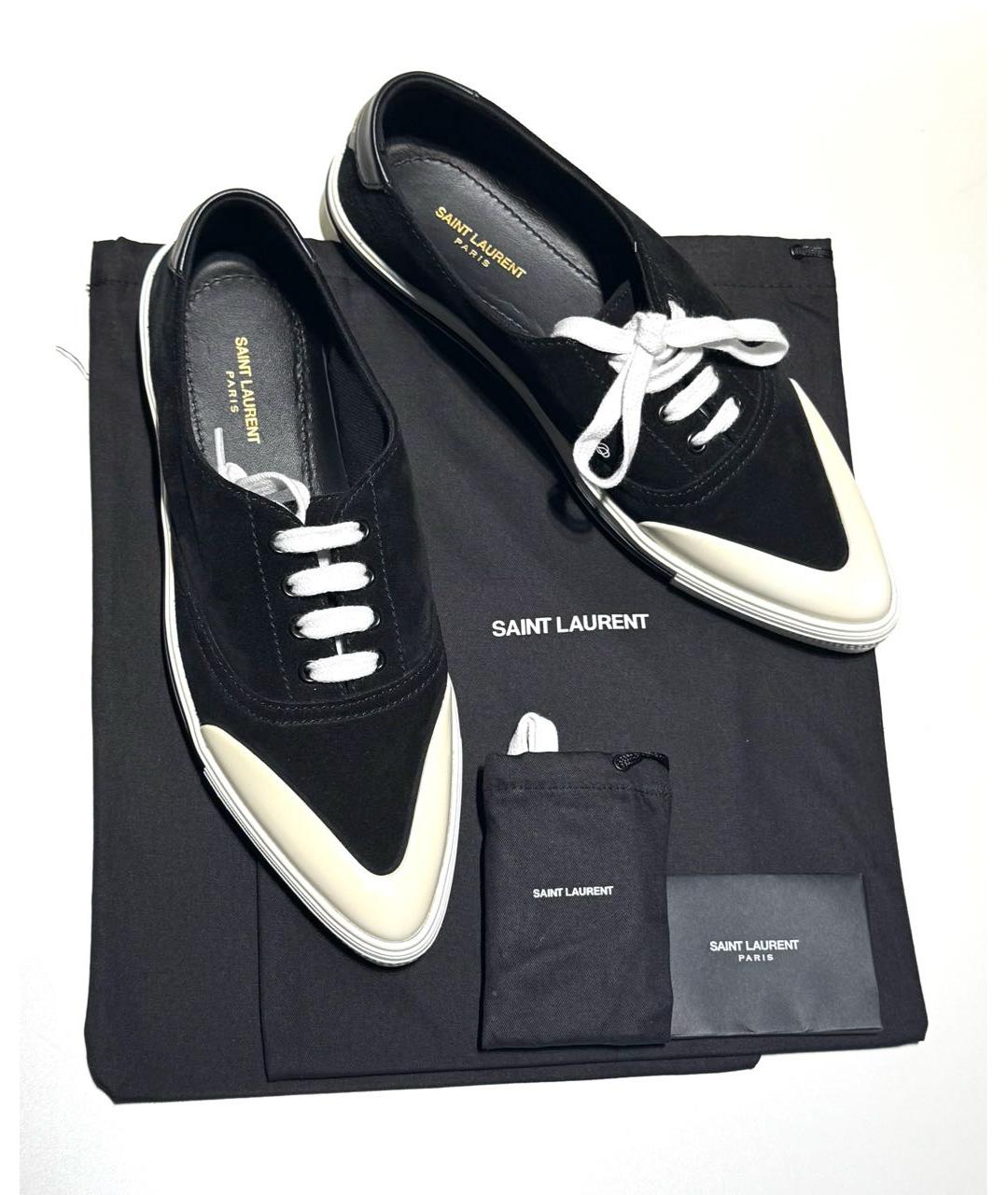 SAINT LAURENT Черные замшевые кеды, фото 5