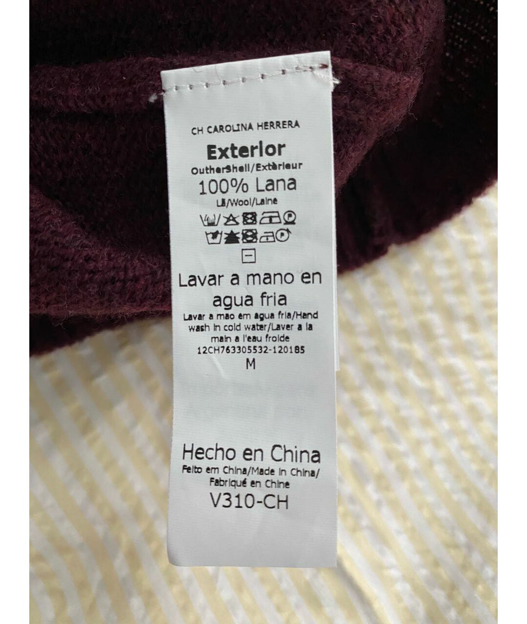 CH CAROLINA HERRERA Бордовый шерстяной джемпер / свитер, фото 5