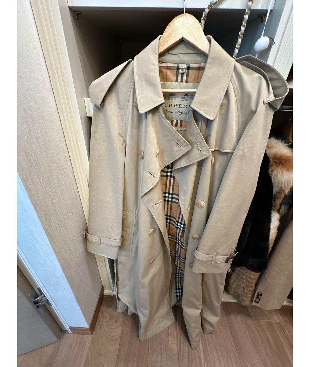 BURBERRY Бежевый хлопковый тренч/плащ, фото 7