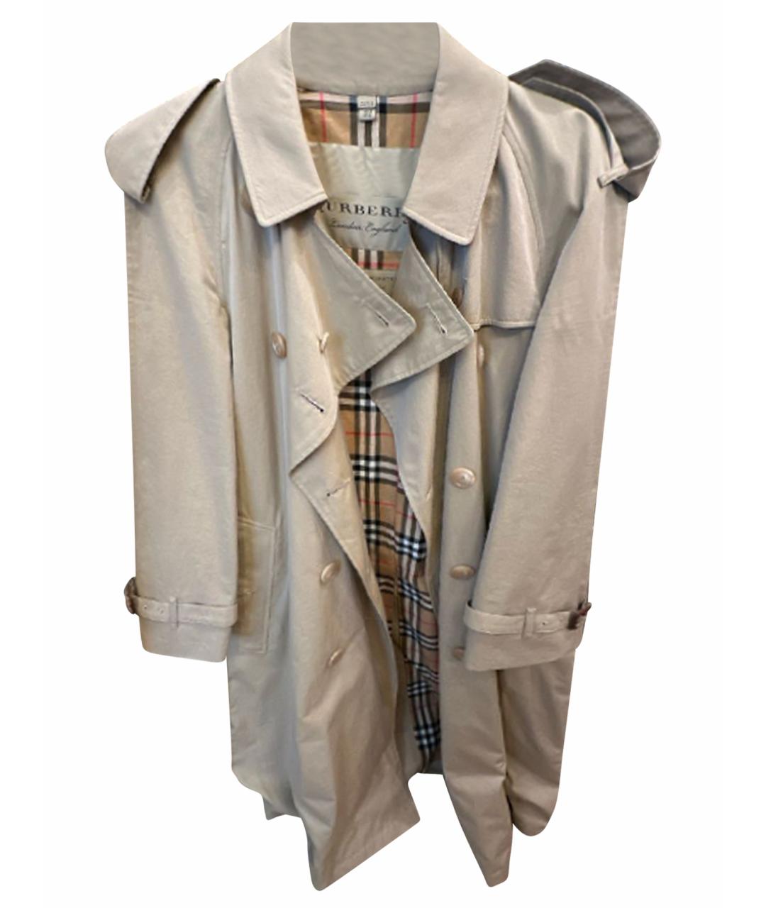 BURBERRY Бежевый хлопковый тренч/плащ, фото 1
