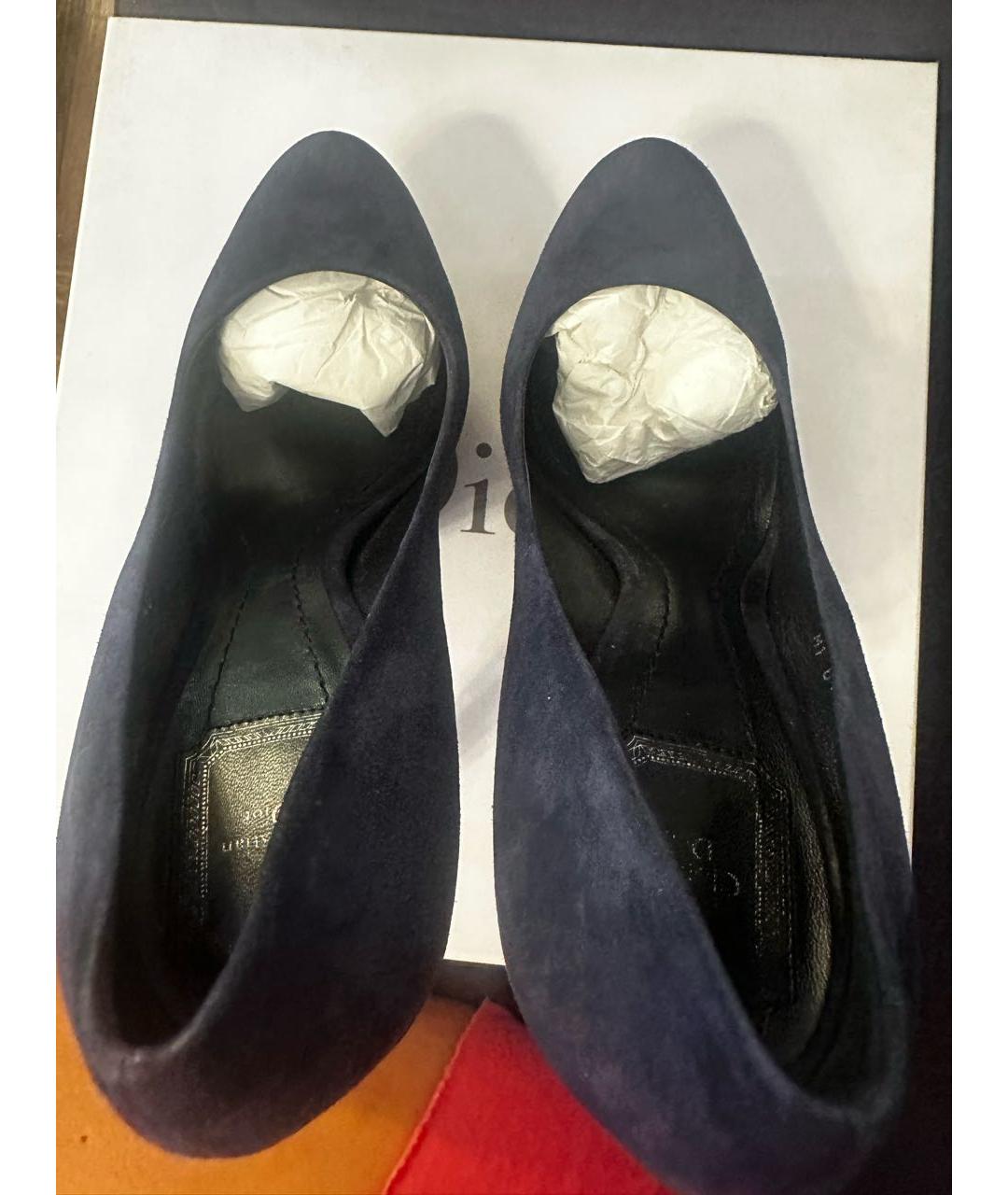 CHRISTIAN DIOR Темно-синие замшевые туфли, фото 5