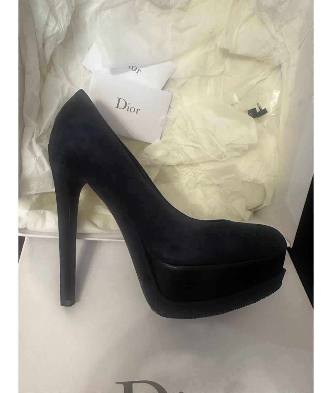 CHRISTIAN DIOR Темно-синие замшевые туфли, фото 9