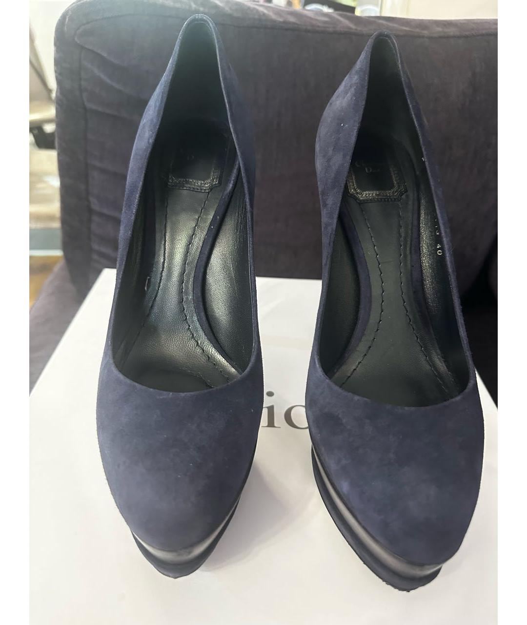 CHRISTIAN DIOR Темно-синие замшевые туфли, фото 2