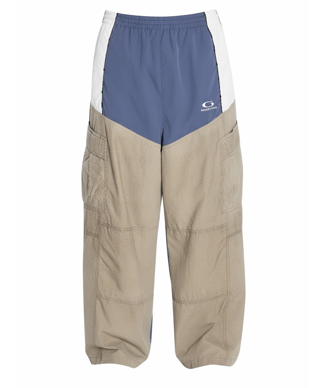 BALENCIAGA Синие полиэстеровые повседневные брюки, фото 1