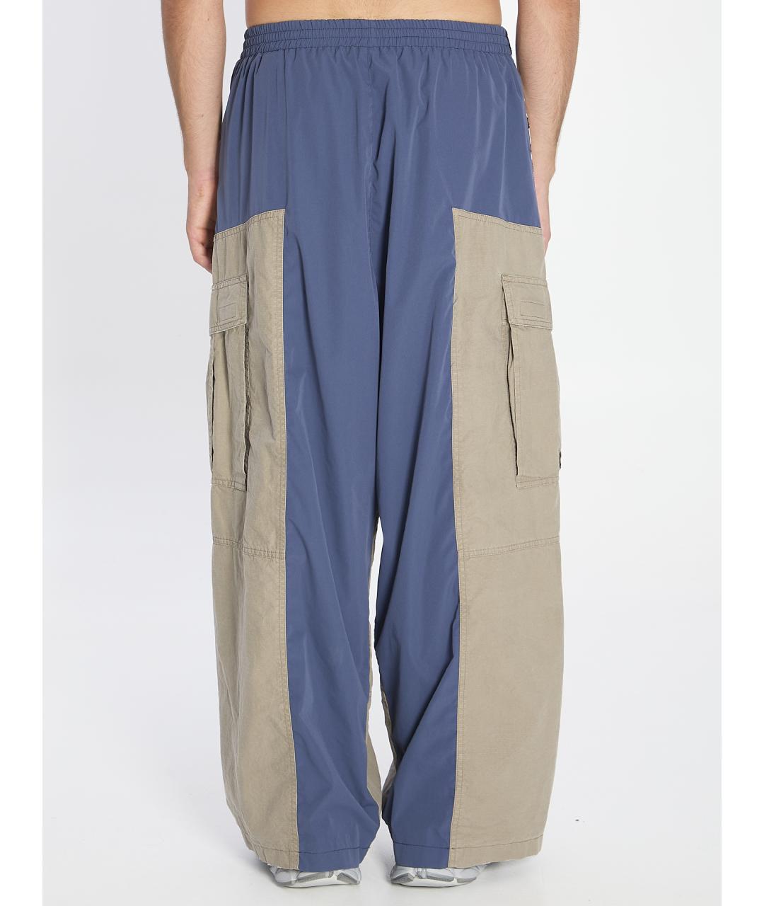 BALENCIAGA Синие полиэстеровые повседневные брюки, фото 4