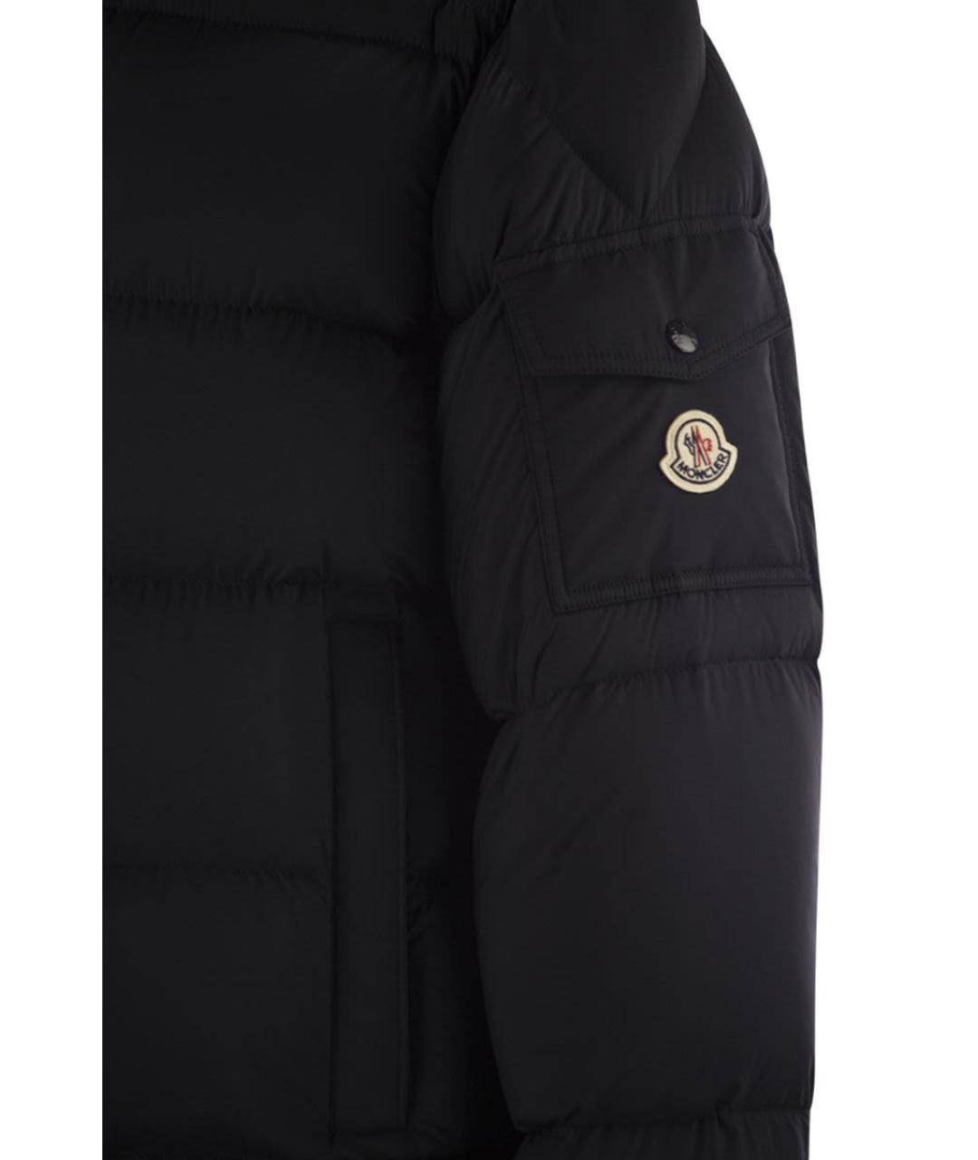 MONCLER Темно-синяя полиамидовая куртка, фото 4