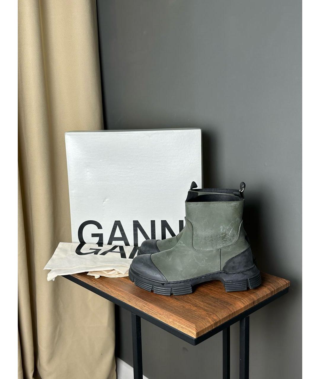 GANNI Хаки ботинки, фото 2