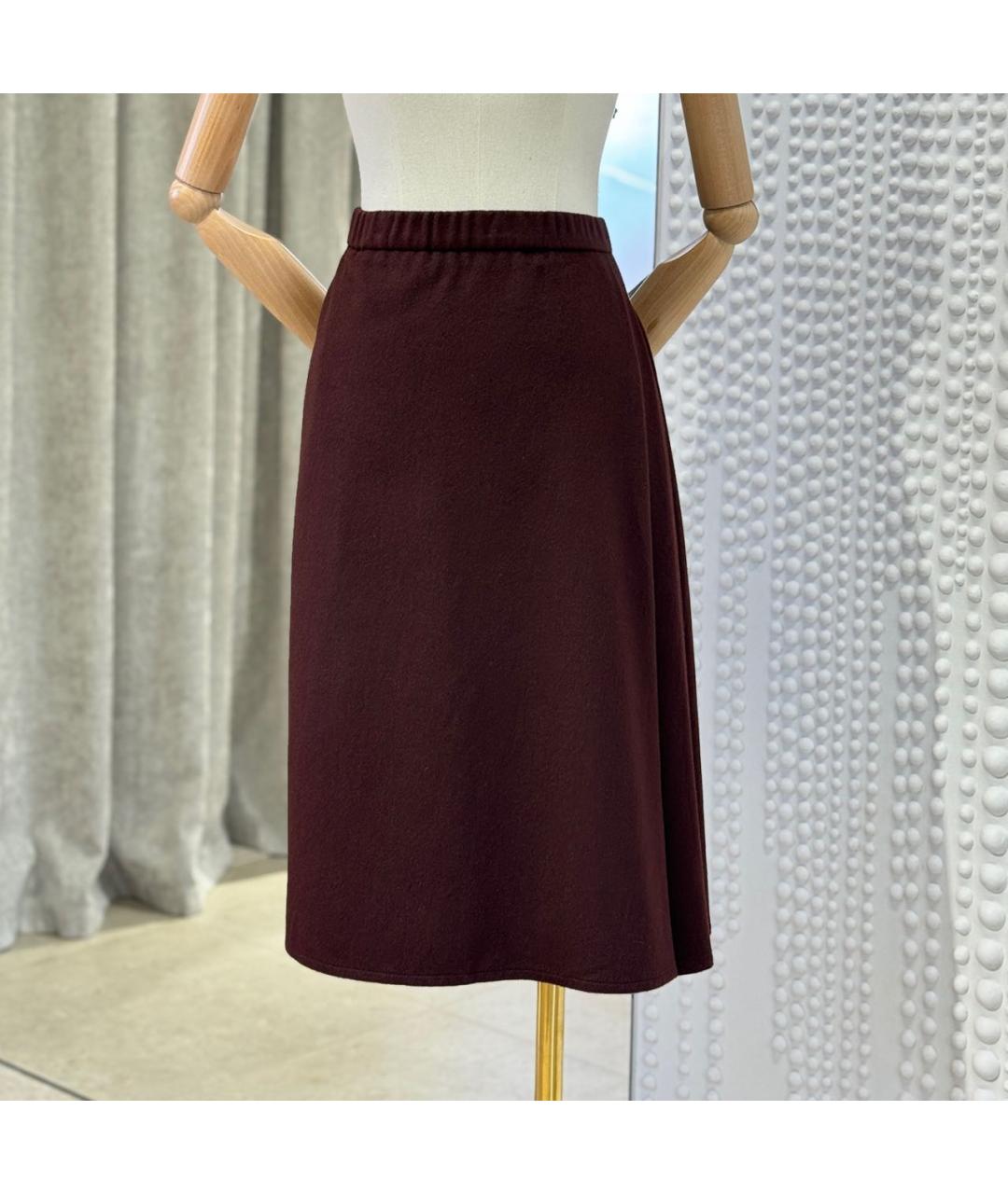ERMANNO SCERVINO Бордовая кашемировая юбка миди, фото 6