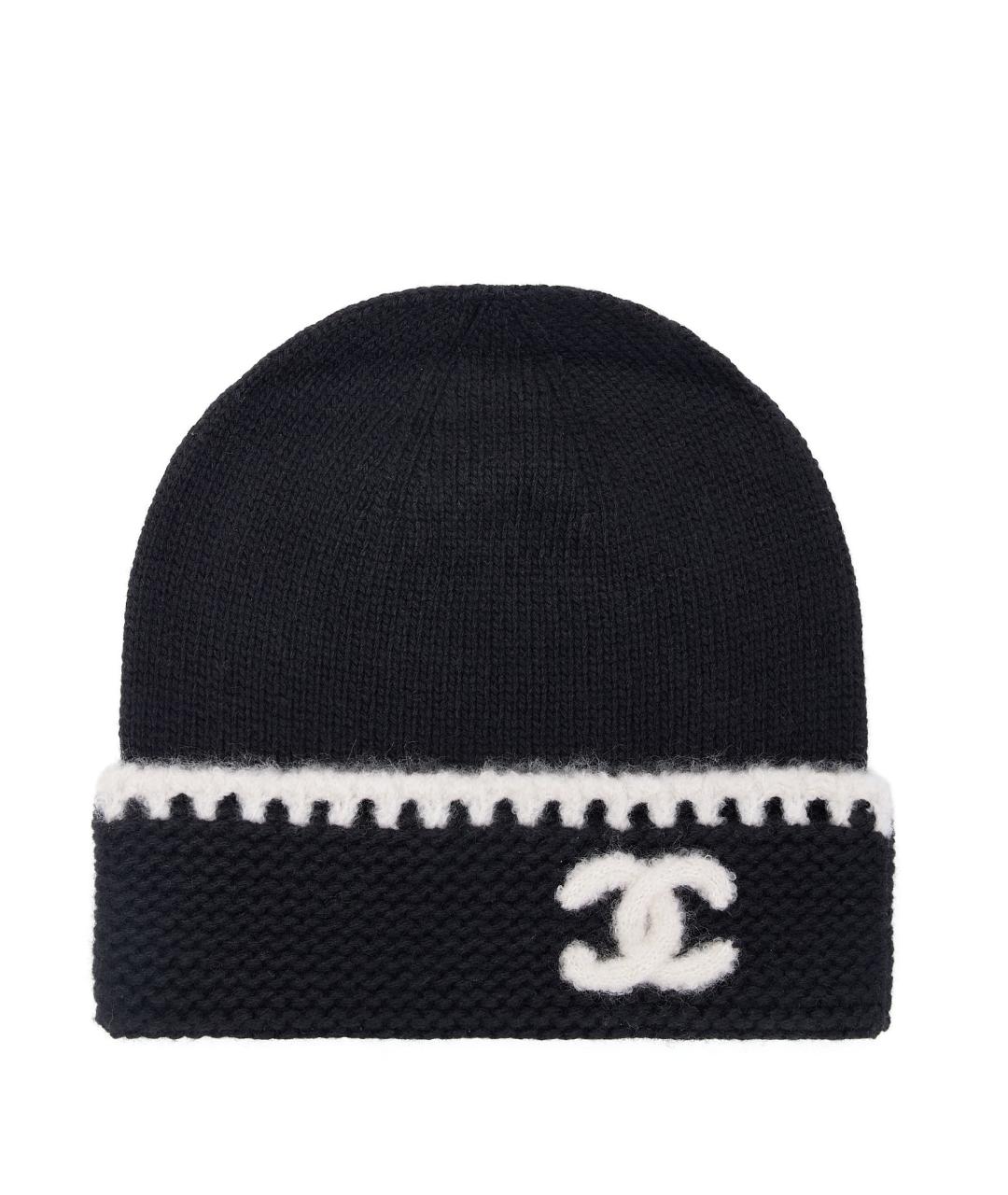 CHANEL Черная кашемировая шапка, фото 1