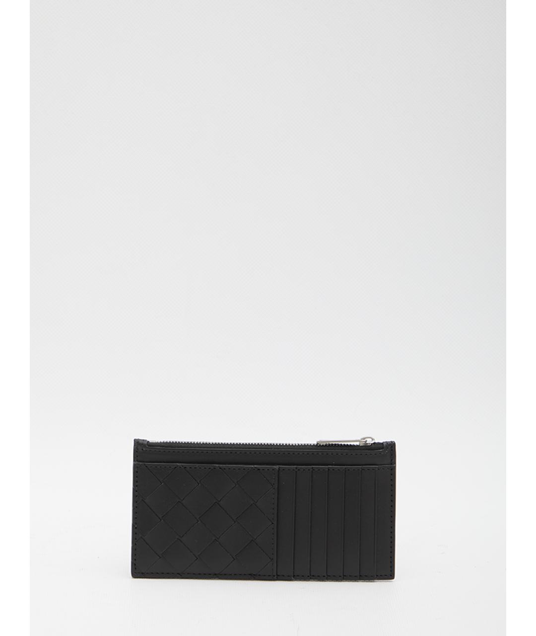 BOTTEGA VENETA Черный кожаный кошелек, фото 4