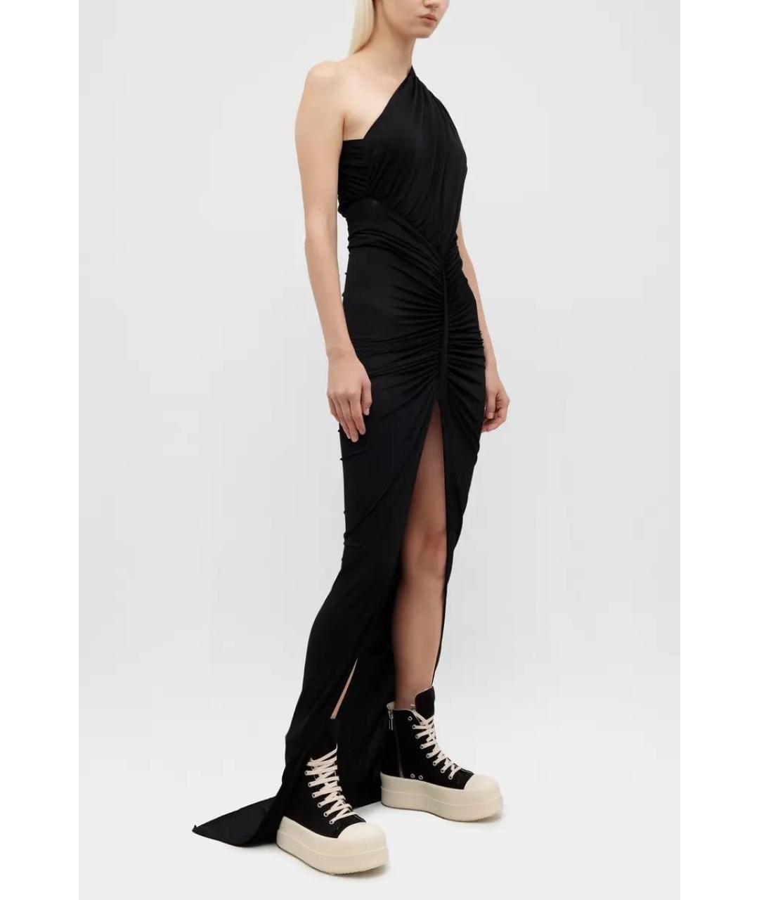 RICK OWENS Черное вискозное вечернее платье, фото 2