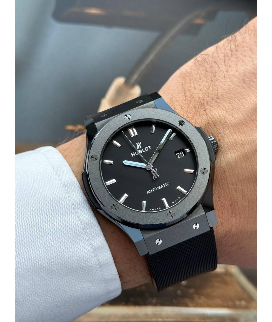 HUBLOT Черные керамические часы, фото 8