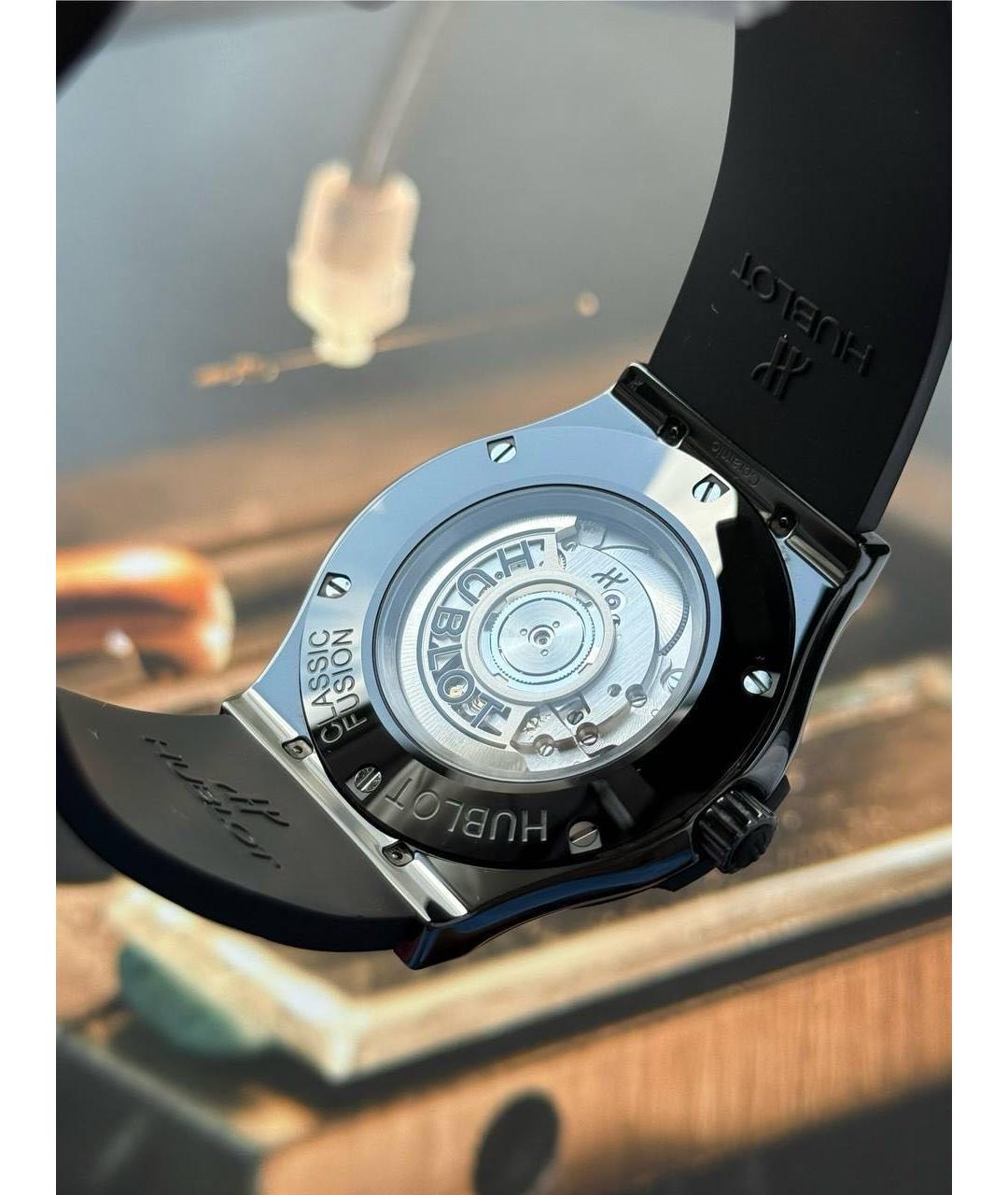 HUBLOT Черные керамические часы, фото 4