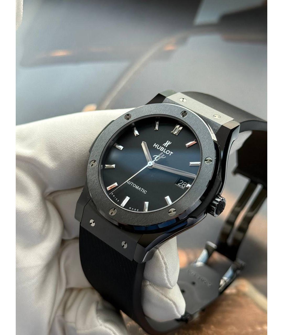 HUBLOT Черные керамические часы, фото 2