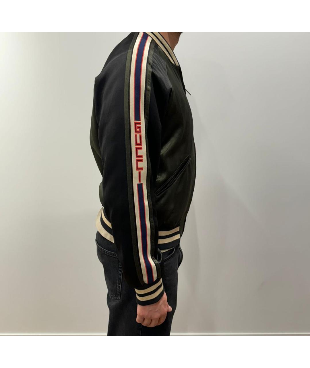 GUCCI Зеленая атласная куртка, фото 2