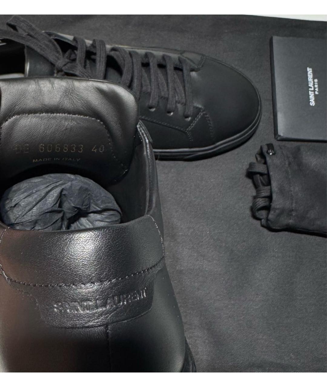 SAINT LAURENT Черные кожаные кеды, фото 6