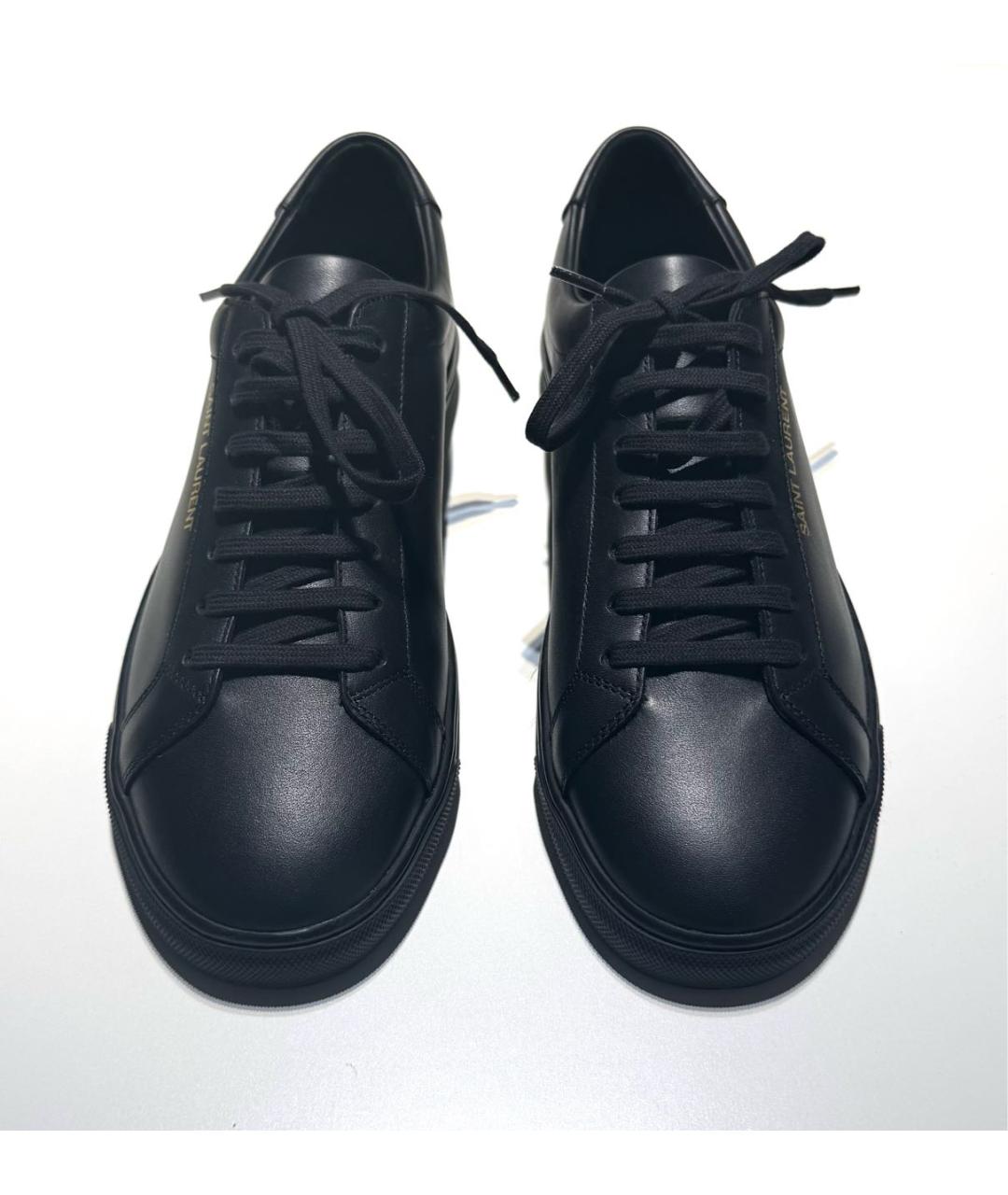 SAINT LAURENT Черные кожаные кеды, фото 2