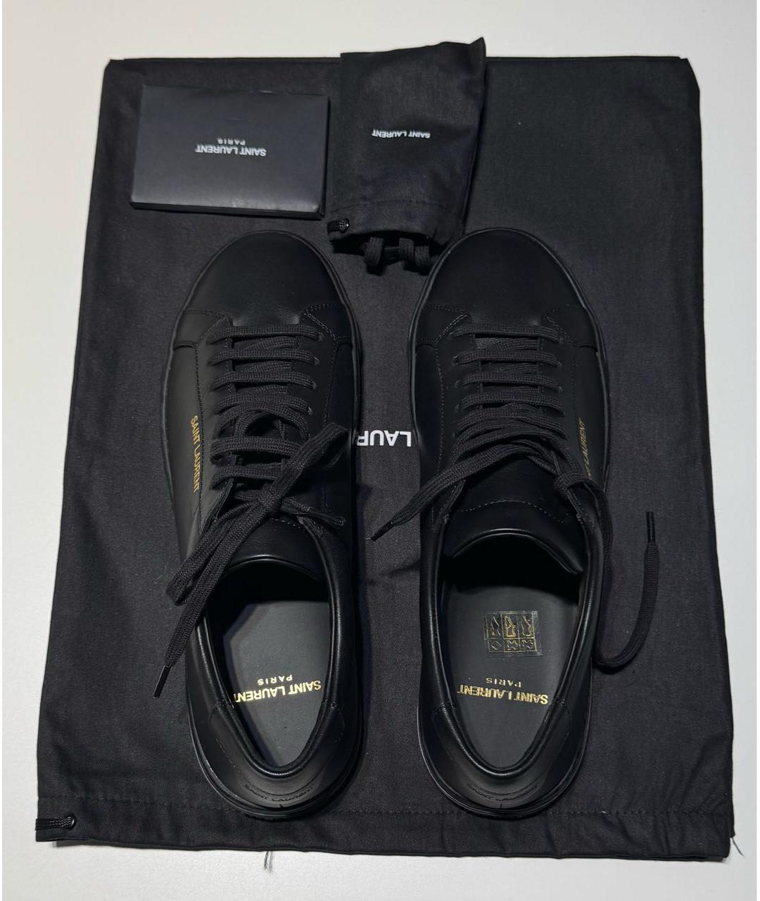 SAINT LAURENT Черные кожаные кеды, фото 7