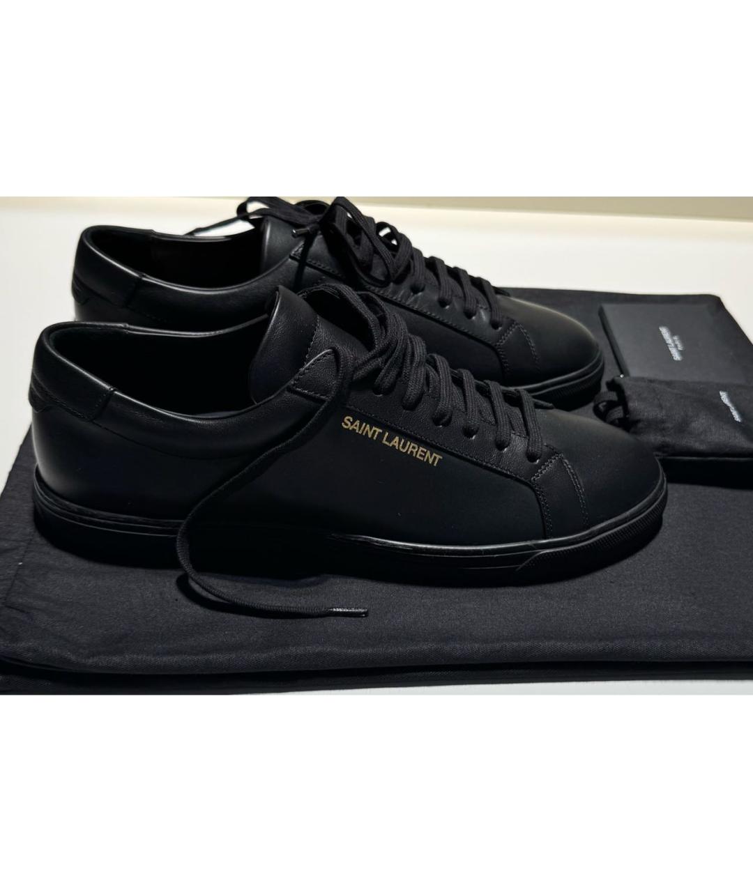 SAINT LAURENT Черные кожаные кеды, фото 5