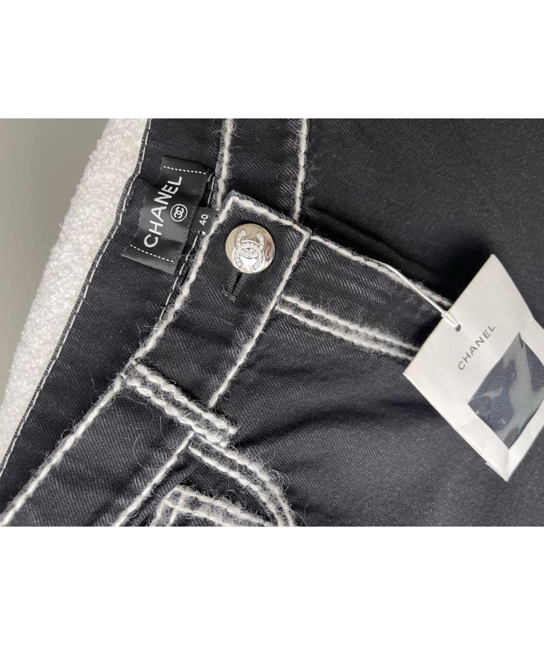 CHANEL Черные хлопковые прямые джинсы, фото 6