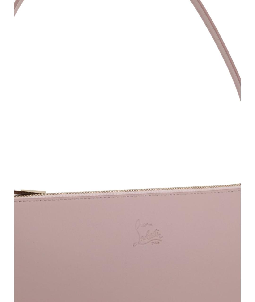 CHRISTIAN LOUBOUTIN Розовая кожаная сумка с короткими ручками, фото 4