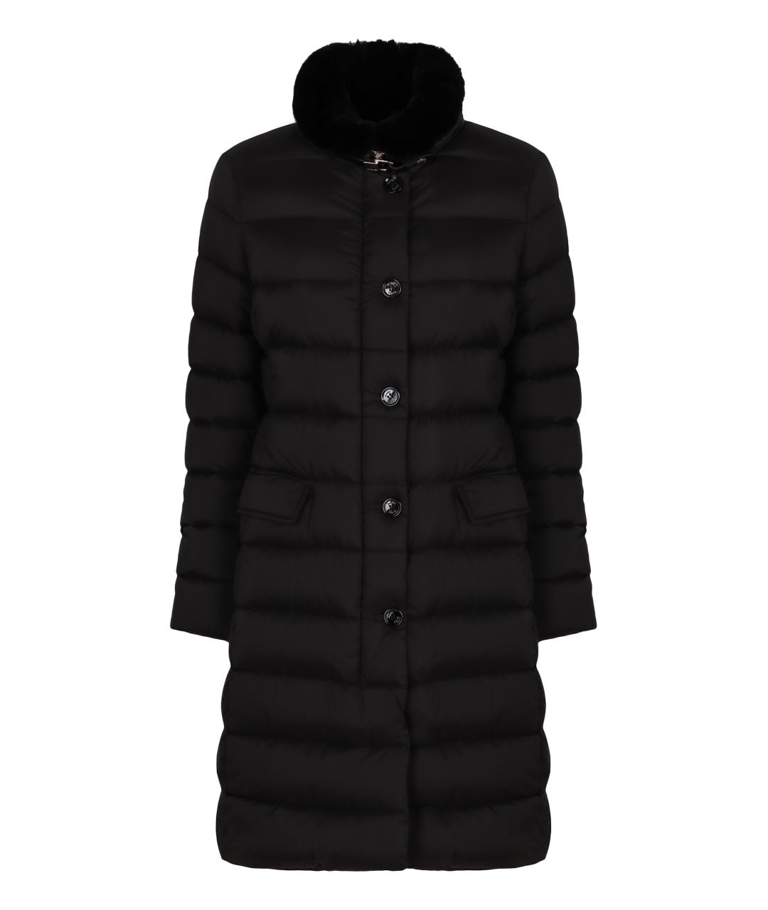 MOORER Черное полиамидовое пальто, фото 1