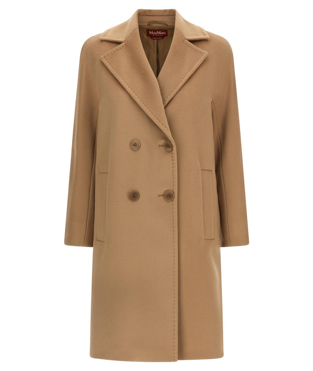 MAX MARA STUDIO Бежевое шерстяное пальто, фото 1