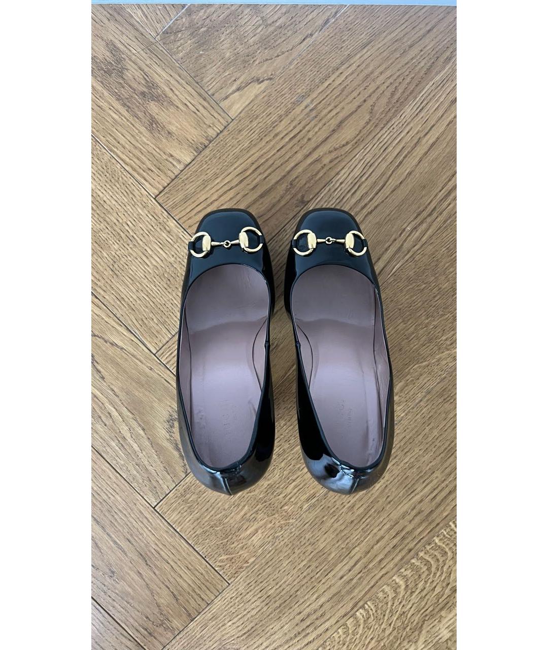 GUCCI Черные туфли из лакированной кожи, фото 3