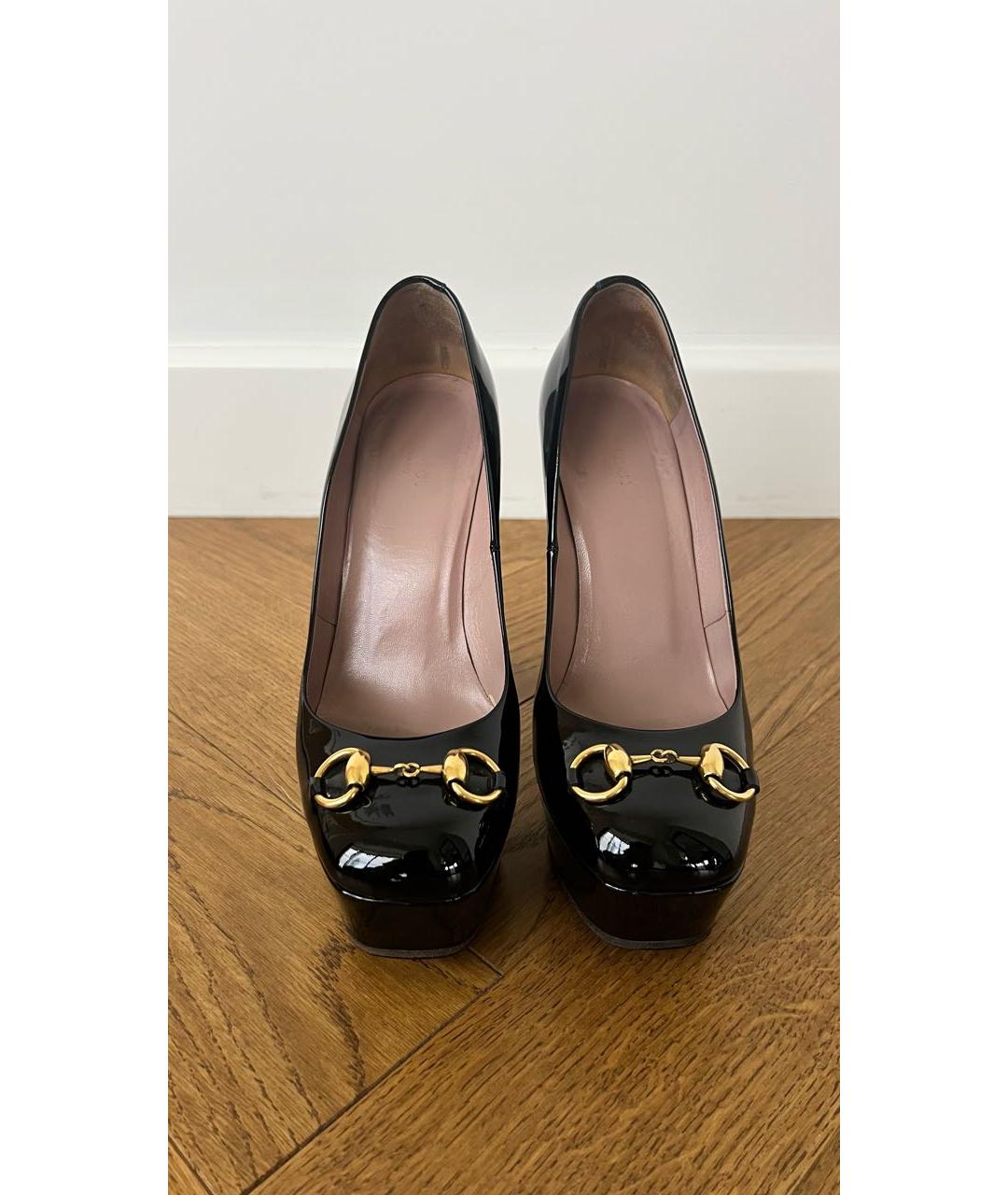 GUCCI Черные туфли из лакированной кожи, фото 2