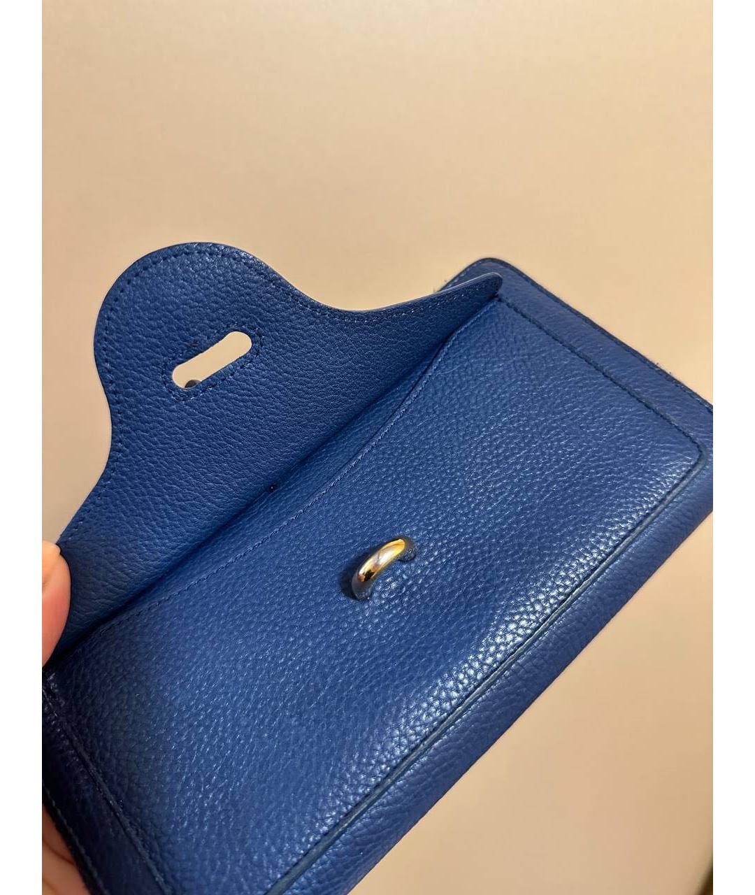 BALENCIAGA Темно-синий кожаный кошелек, фото 4