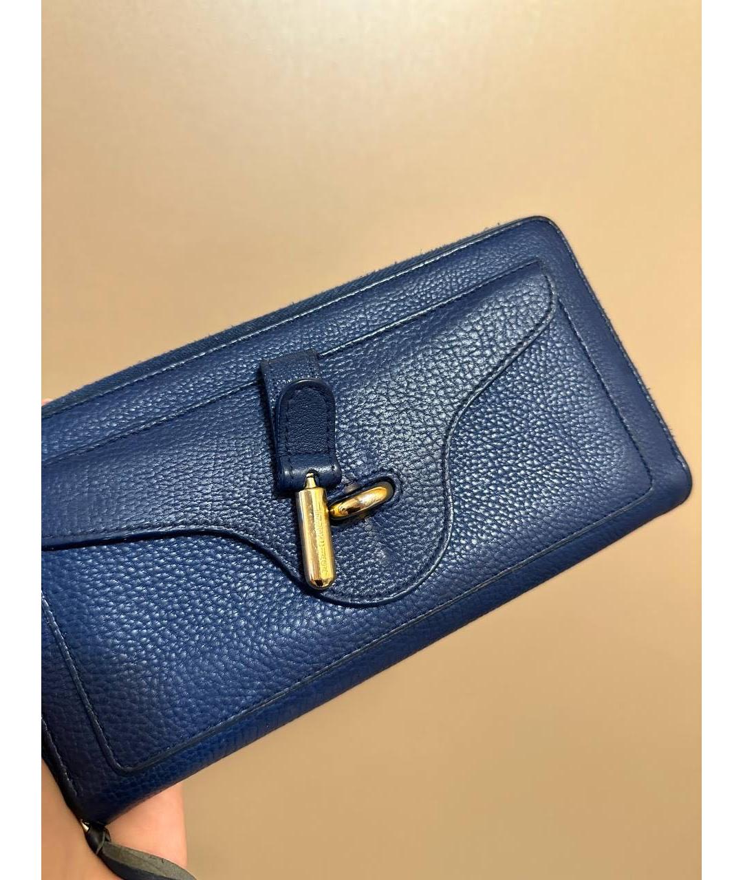 BALENCIAGA Темно-синий кожаный кошелек, фото 2