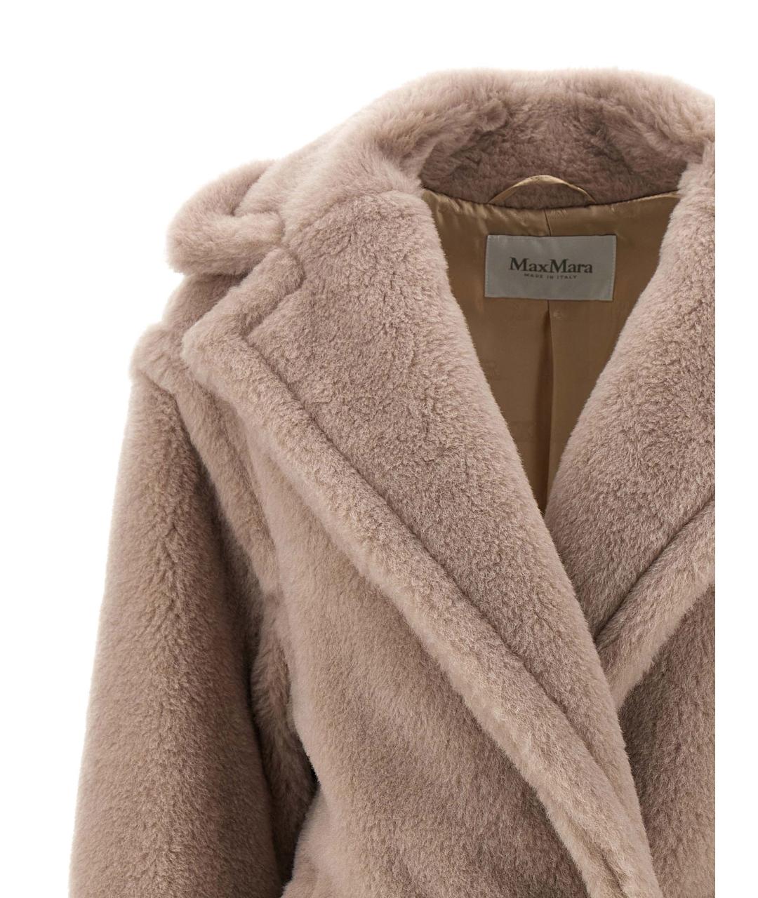 MAX MARA Бежевая шерстяная шуба, фото 3
