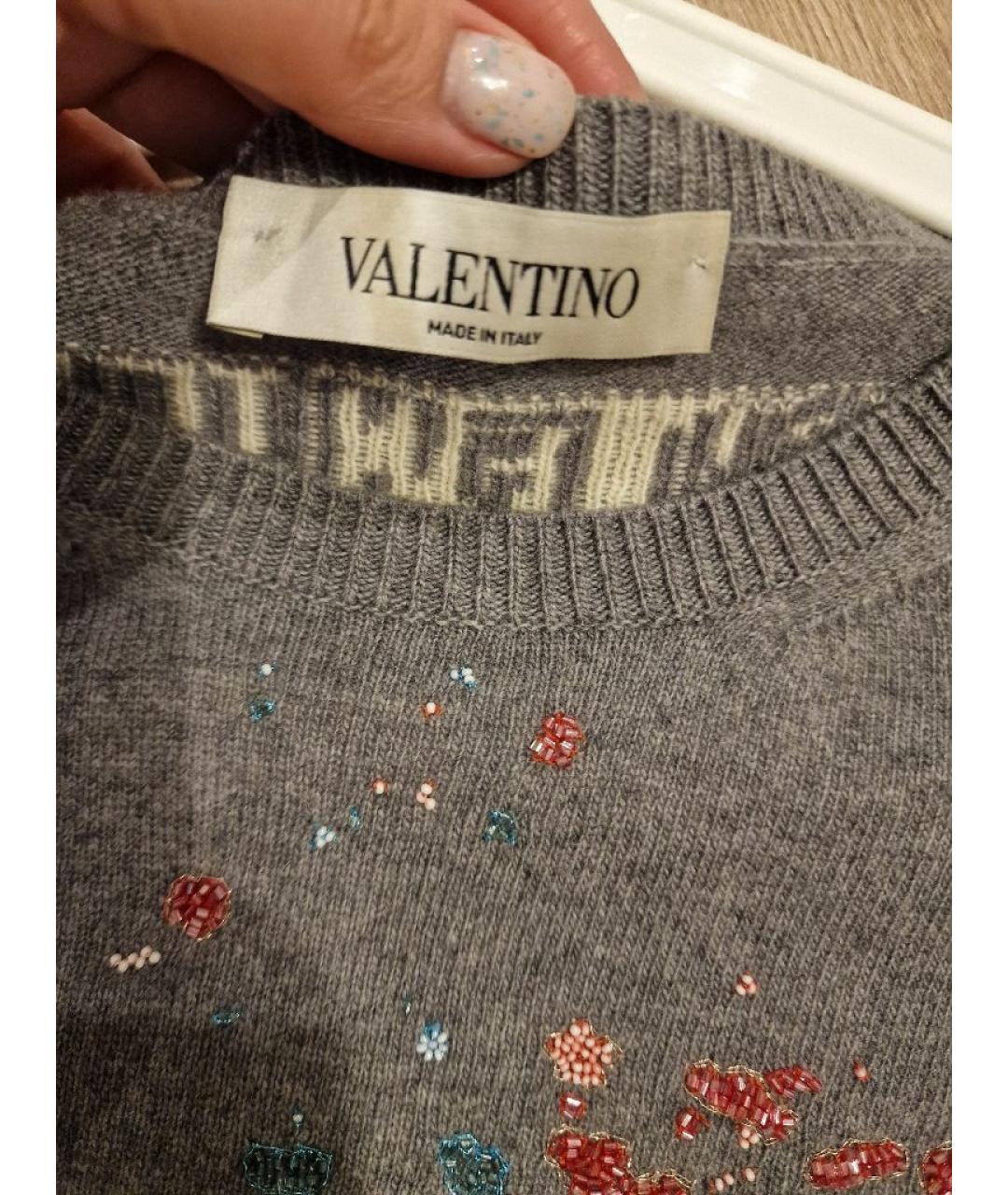 VALENTINO Серый шерстяной джемпер / свитер, фото 3