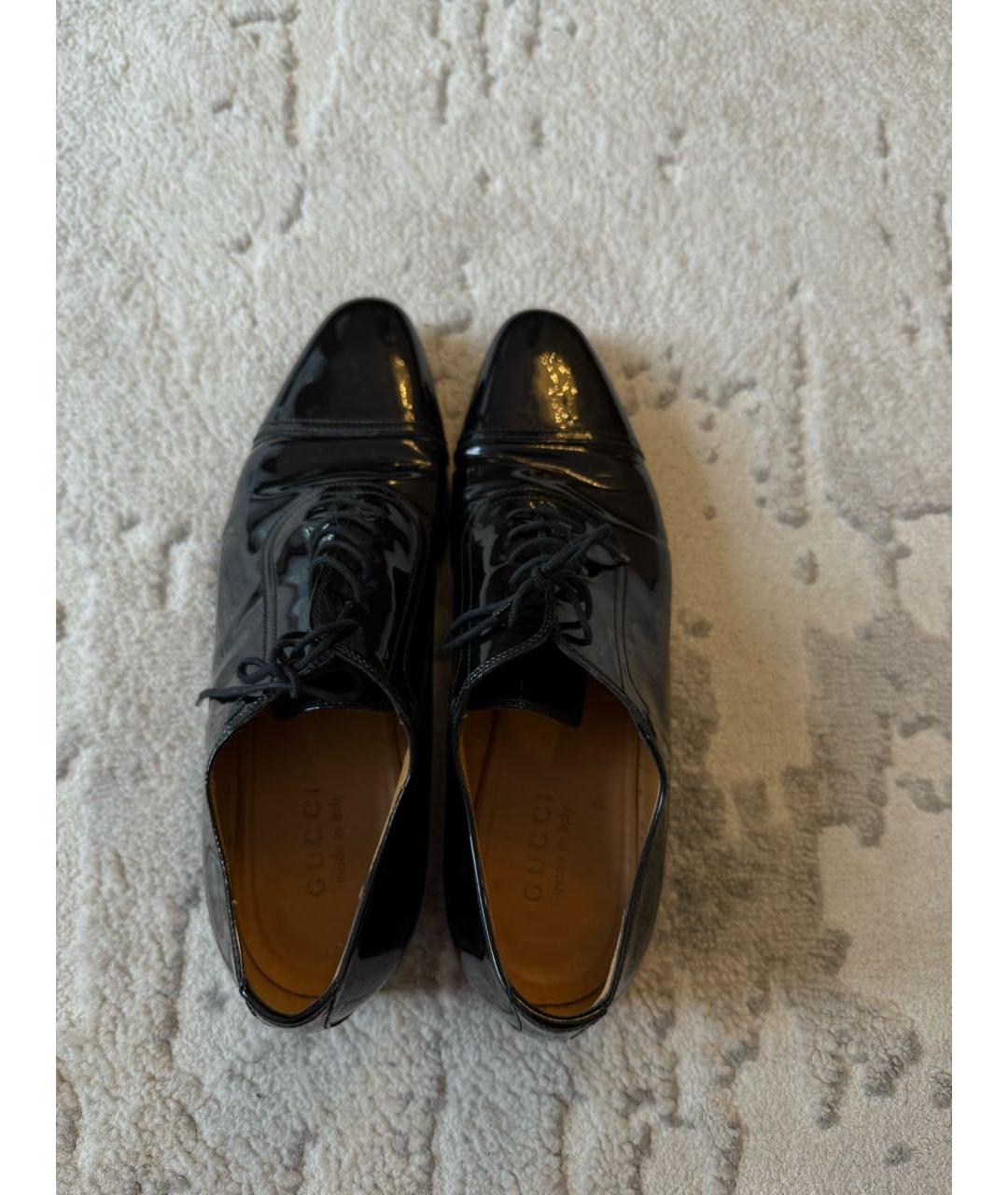 GUCCI Черные туфли из лакированной кожи, фото 3