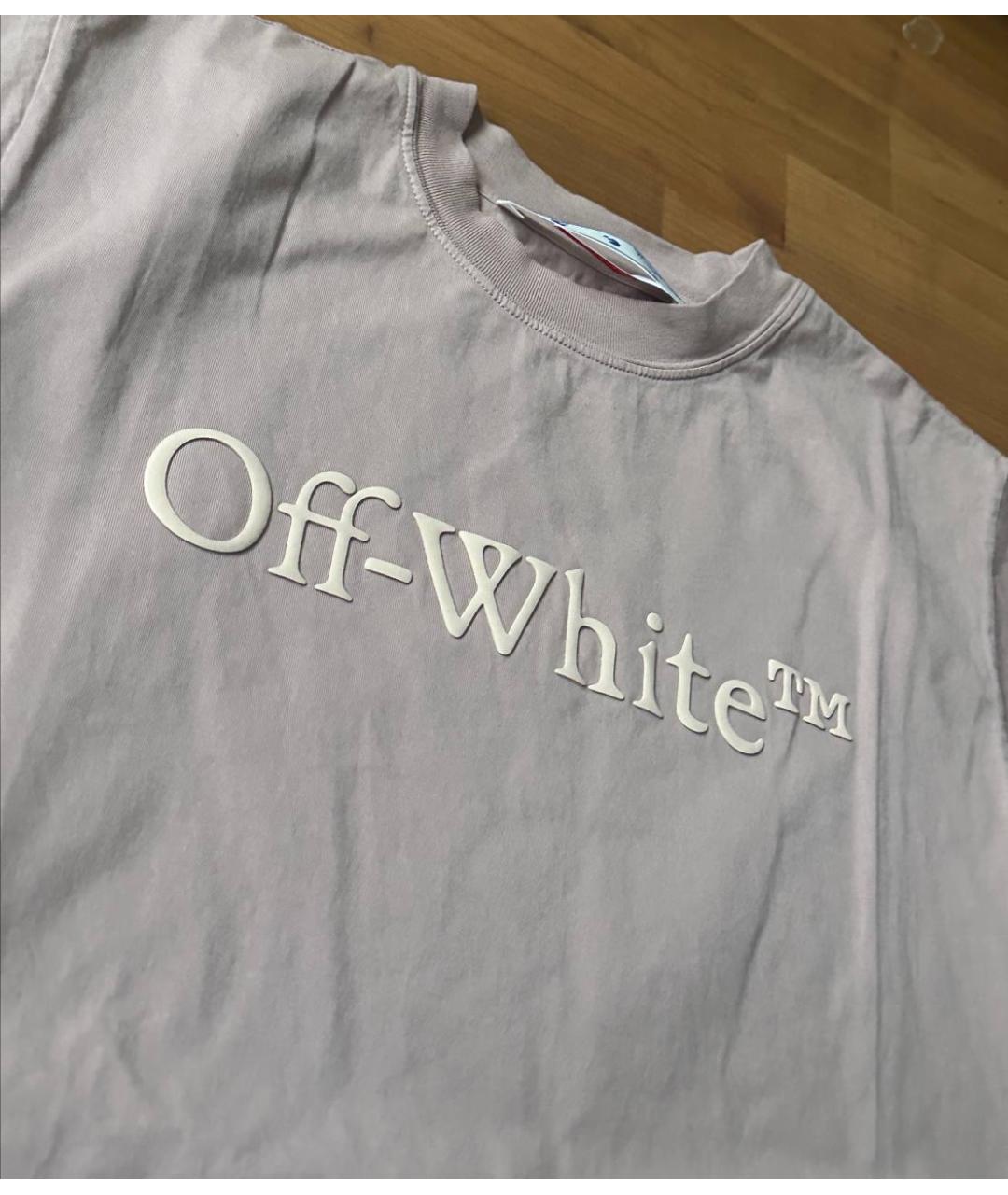 OFF-WHITE Коричневая хлопковая футболка, фото 2