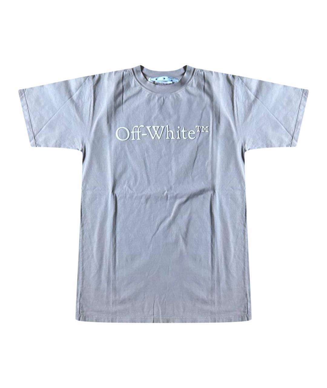 OFF-WHITE Коричневая хлопковая футболка, фото 1