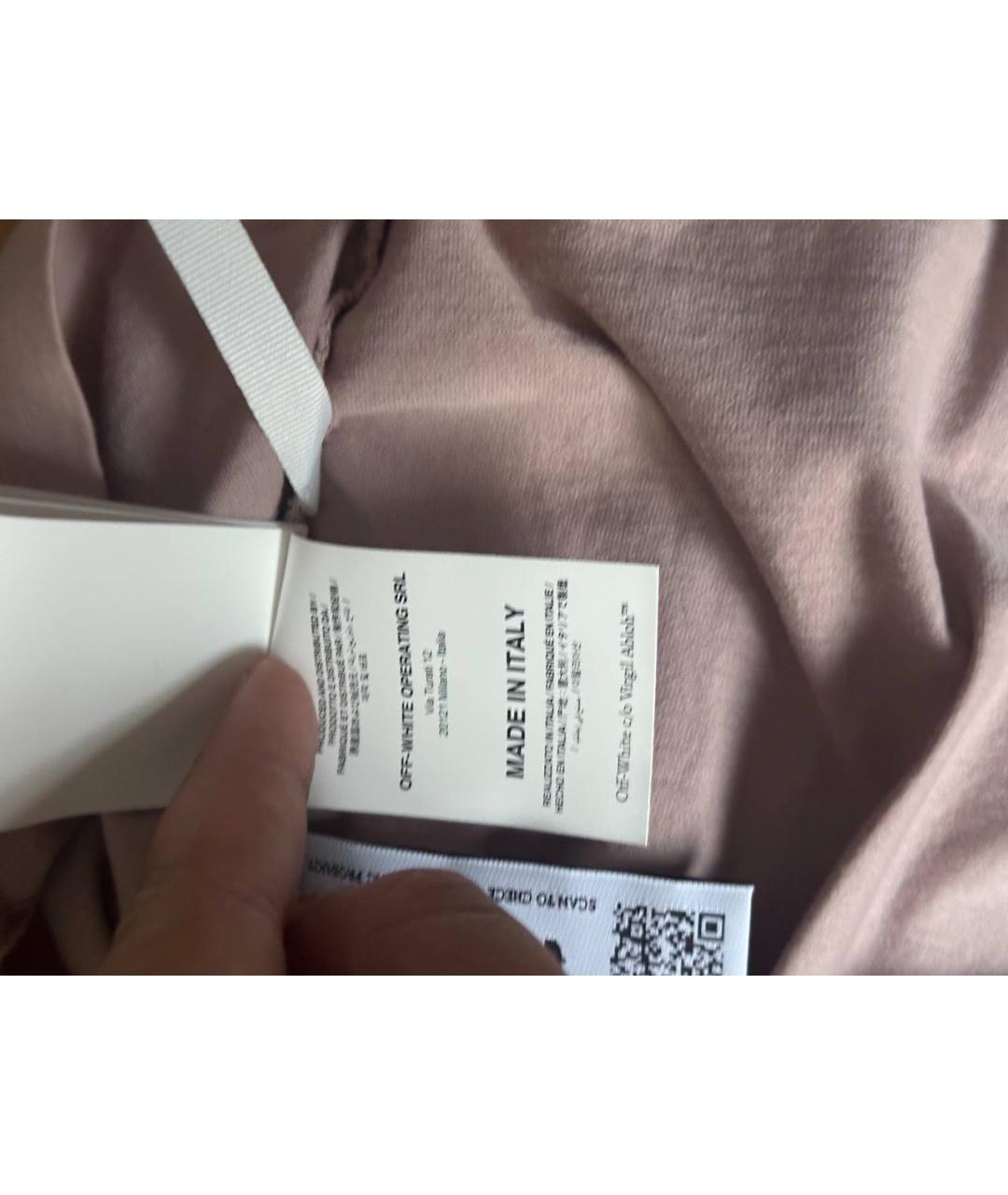 OFF-WHITE Коричневая хлопковая футболка, фото 5