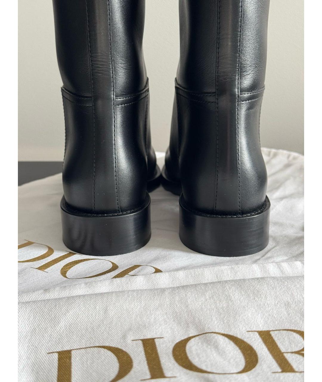 CHRISTIAN DIOR Черные кожаные сапоги, фото 4