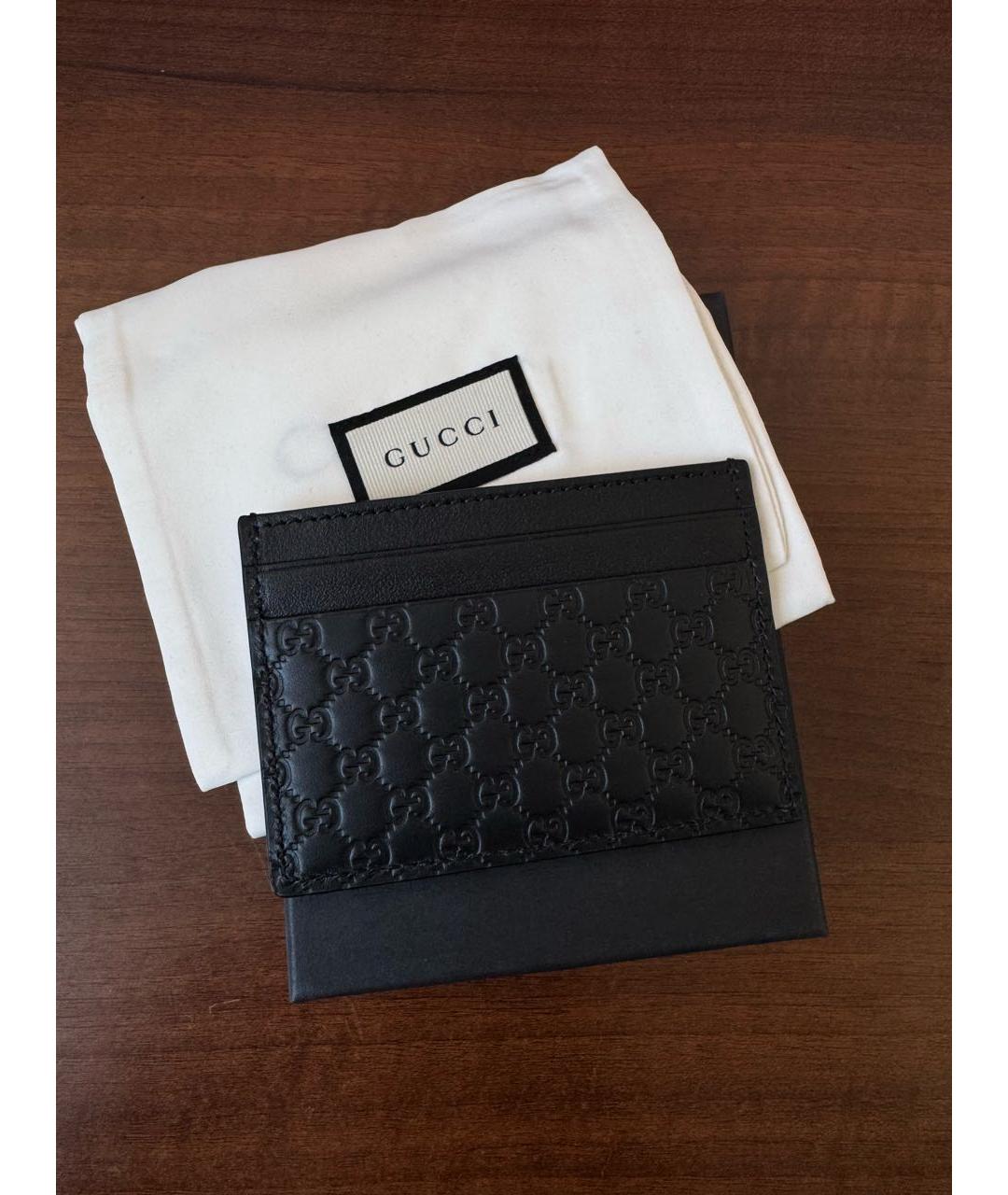 GUCCI Черный кожаный кардхолдер, фото 2