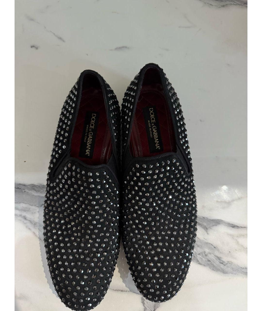 DOLCE&GABBANA Черные замшевые лоферы, фото 3