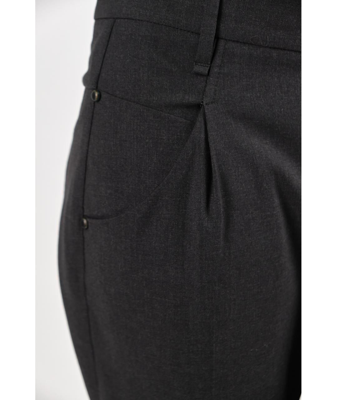 BRUNELLO CUCINELLI Серые шерстяные брюки узкие, фото 6