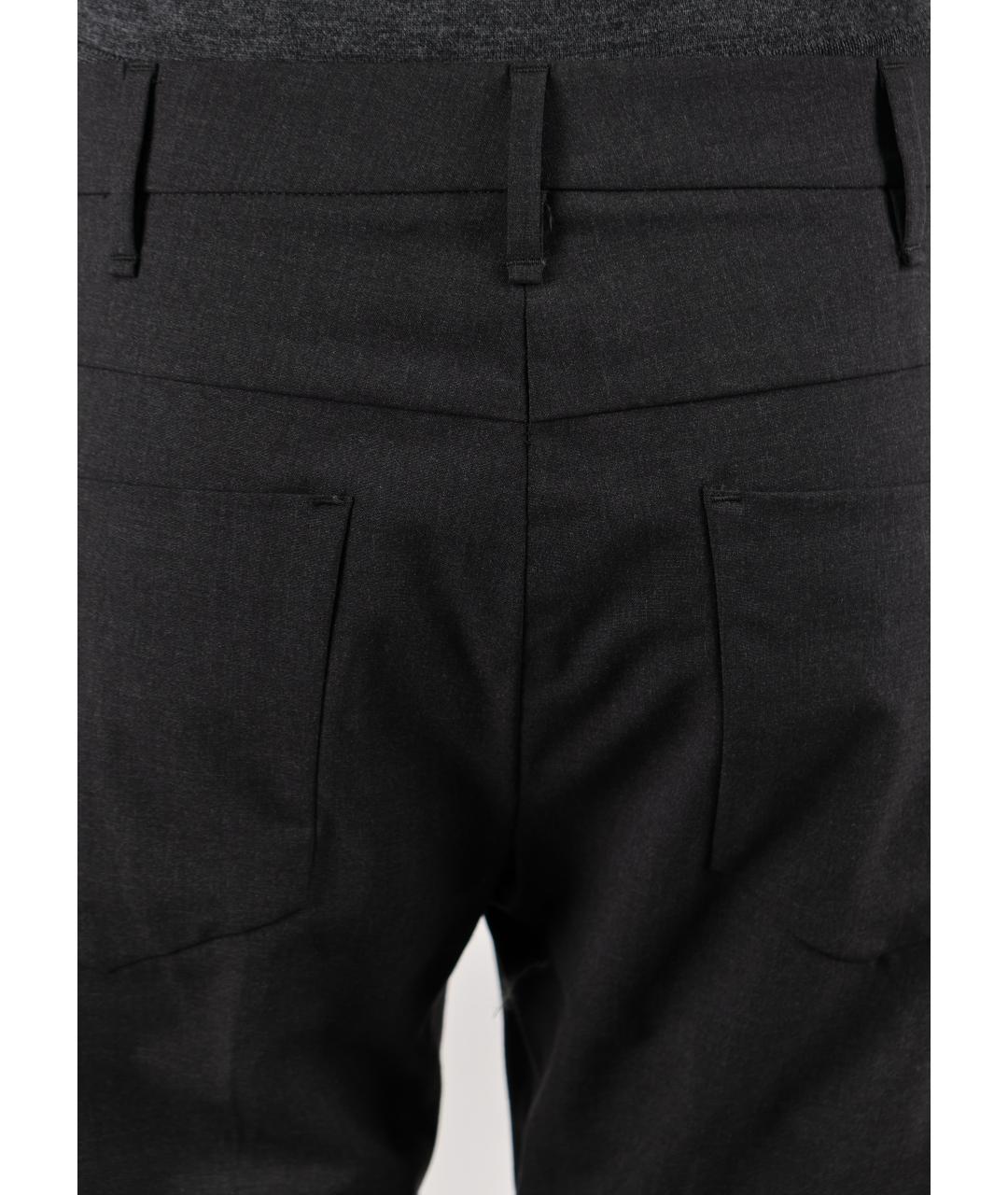BRUNELLO CUCINELLI Серые шерстяные брюки узкие, фото 5