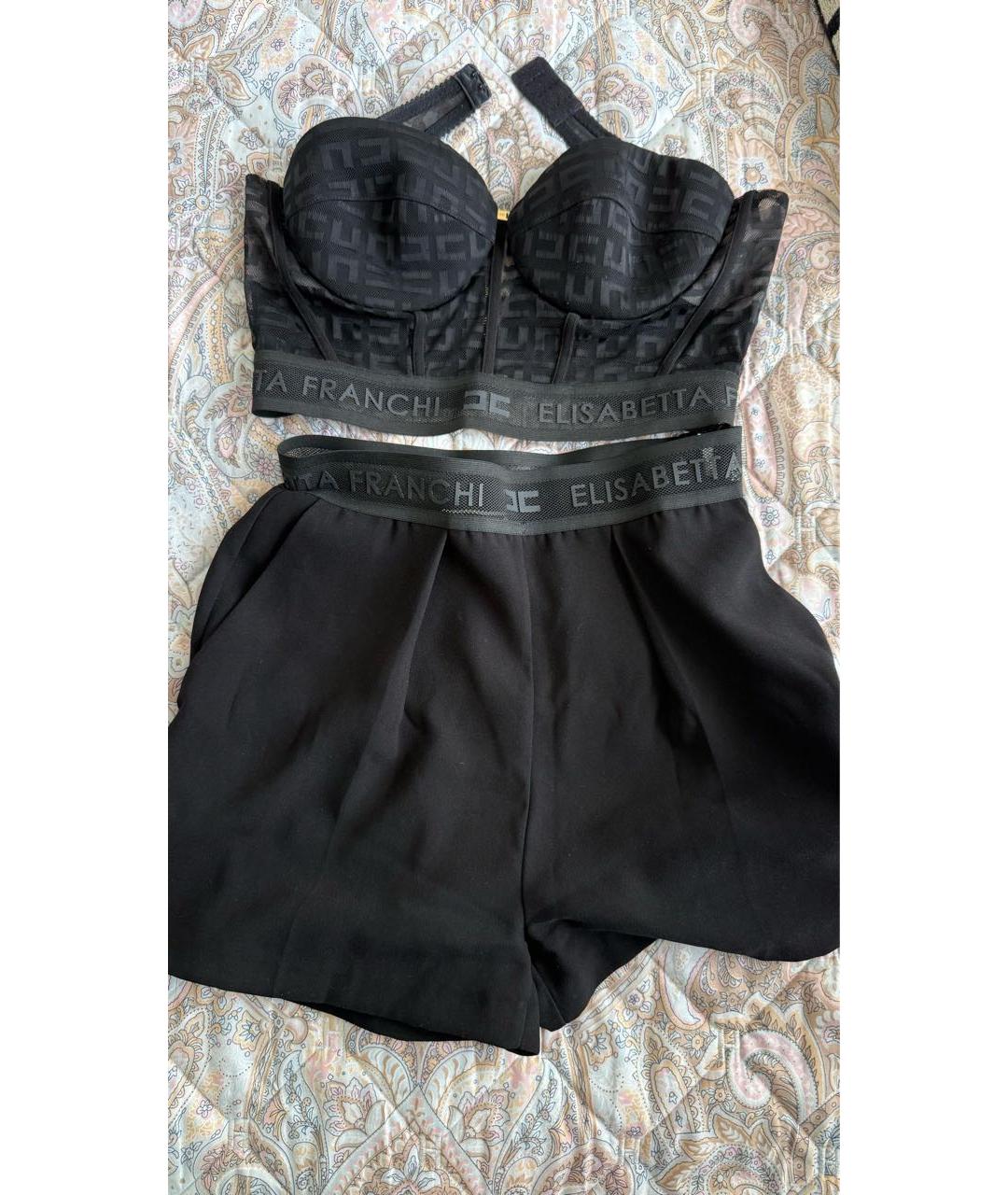 ELISABETTA FRANCHI Черный хлопковый спортивные костюмы, фото 3