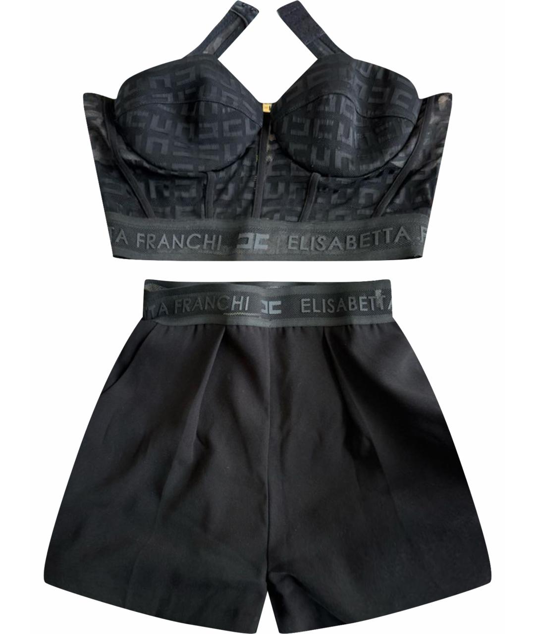 ELISABETTA FRANCHI Черный хлопковый спортивные костюмы, фото 1