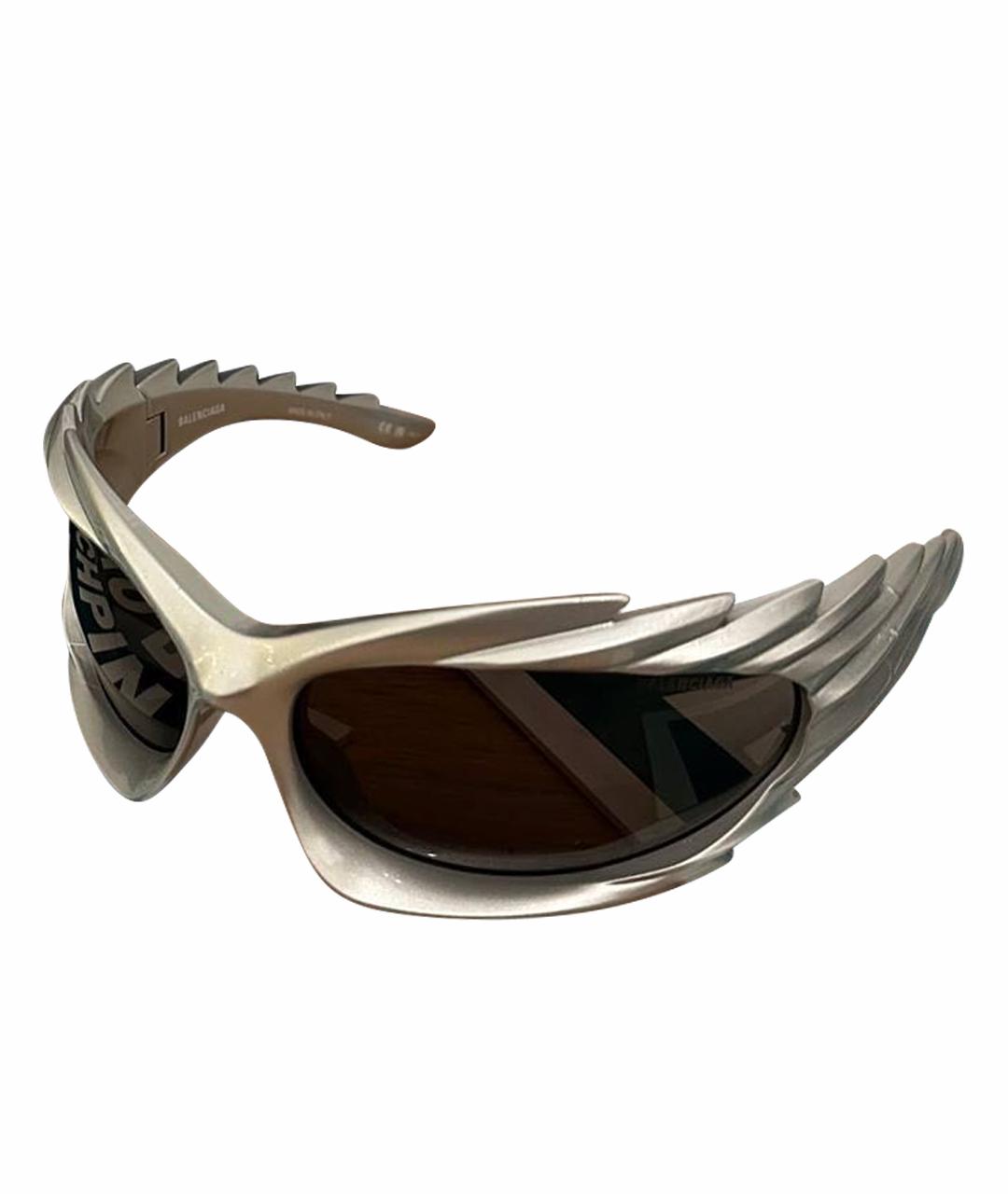 BALENCIAGA Серые пластиковые солнцезащитные очки, фото 1
