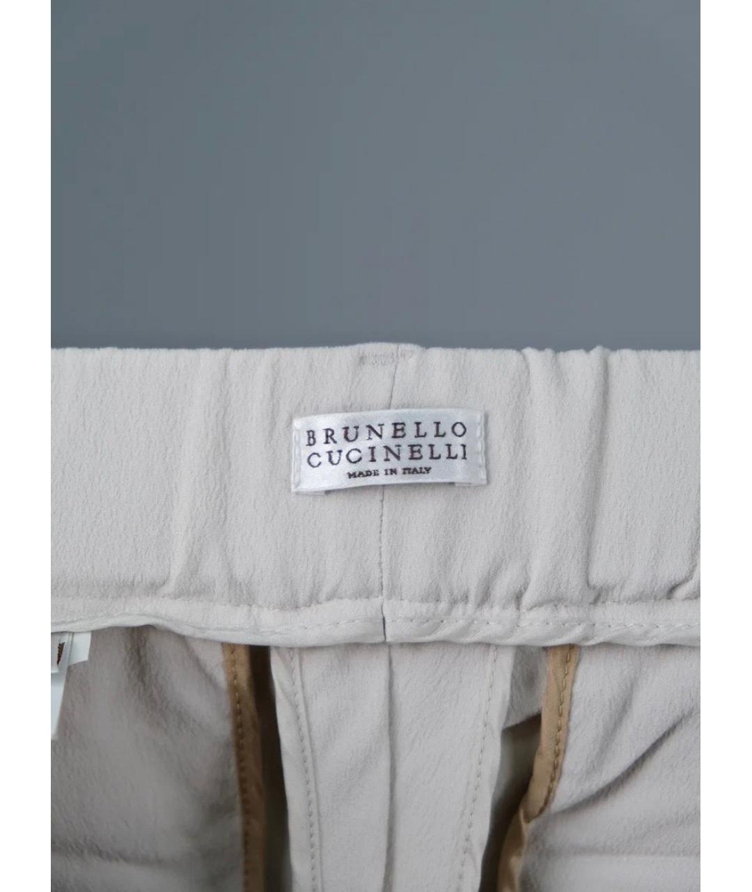 BRUNELLO CUCINELLI Белые ацетатные прямые брюки, фото 3