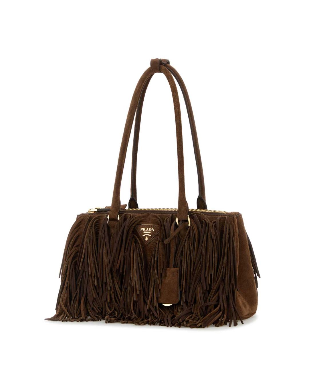 PRADA Коричневая замшевая сумка тоут, фото 2