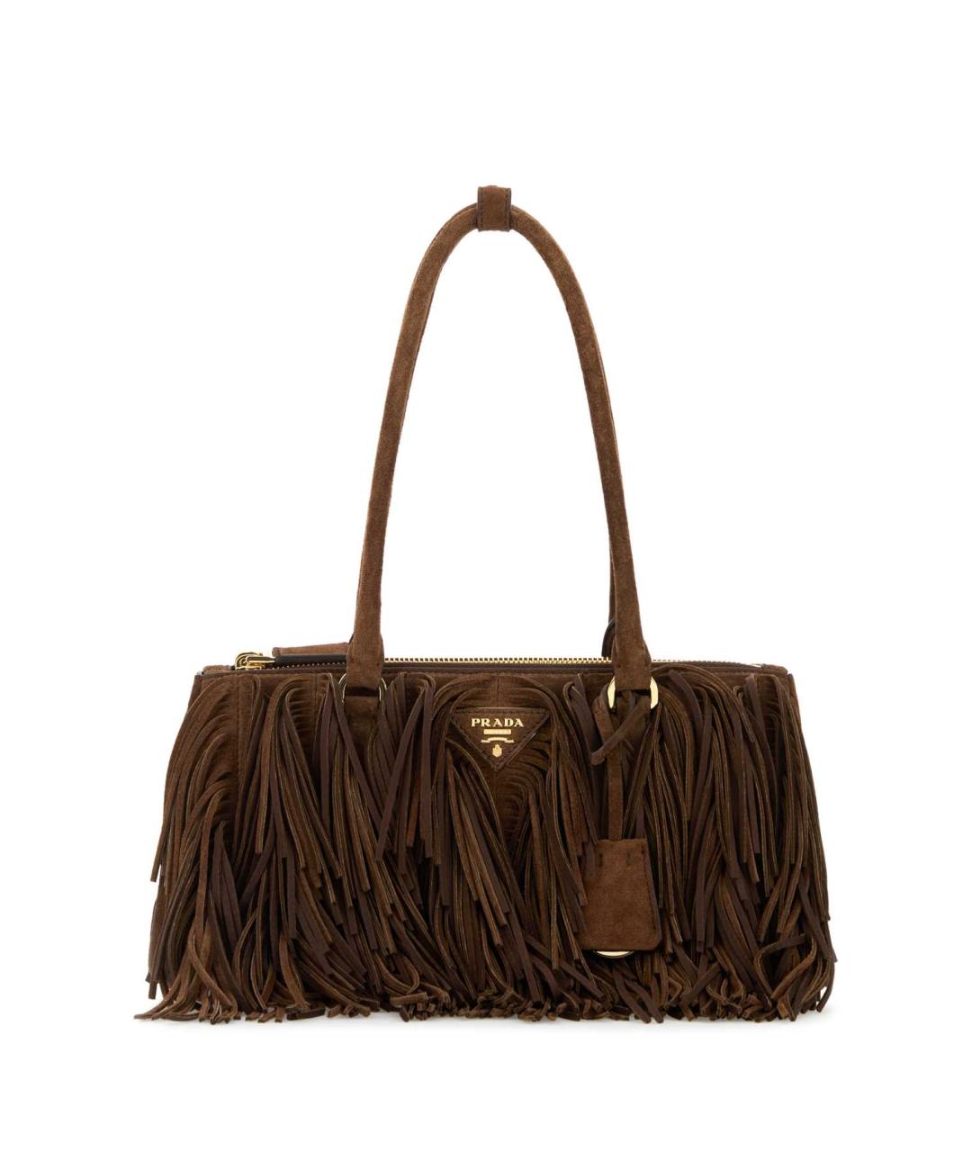 PRADA Коричневая замшевая сумка тоут, фото 1