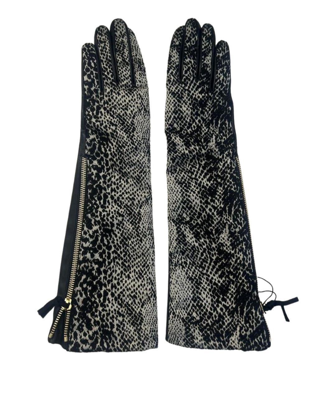 LANVIN Черные кожаные перчатки, фото 1