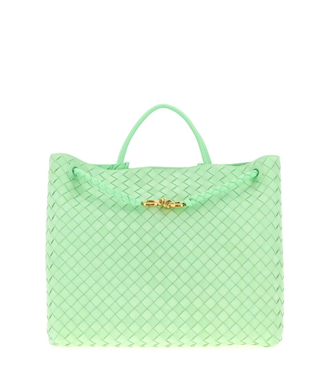 BOTTEGA VENETA Зеленая кожаная сумка тоут, фото 1